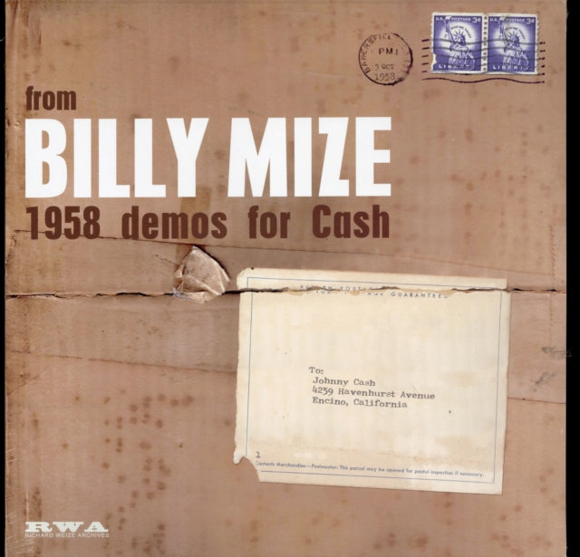 Billy Mize-1958 DEMOS FOR CASH (10")