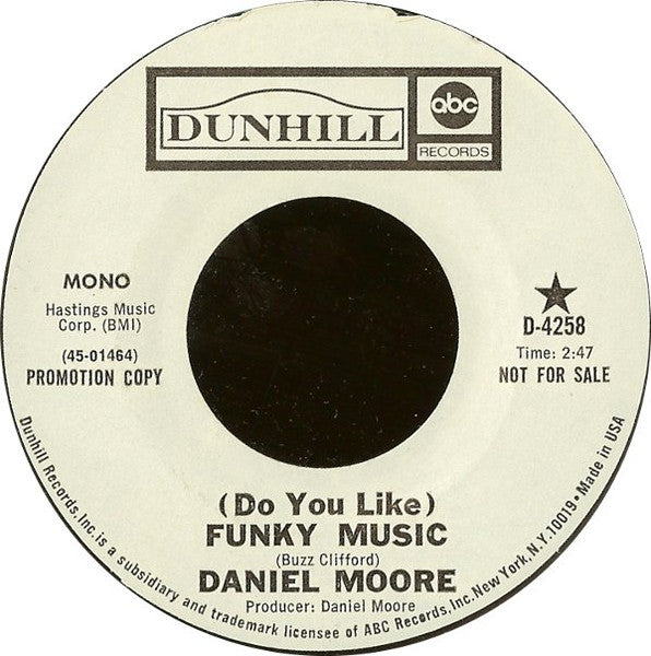 (Do You Like) Funky Music (PROMO)(mono)(7")(used)-Moore, Daniel