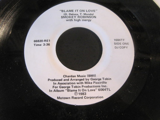 Blame It On Love (promo)(7")(used)-Robinson, Smokey