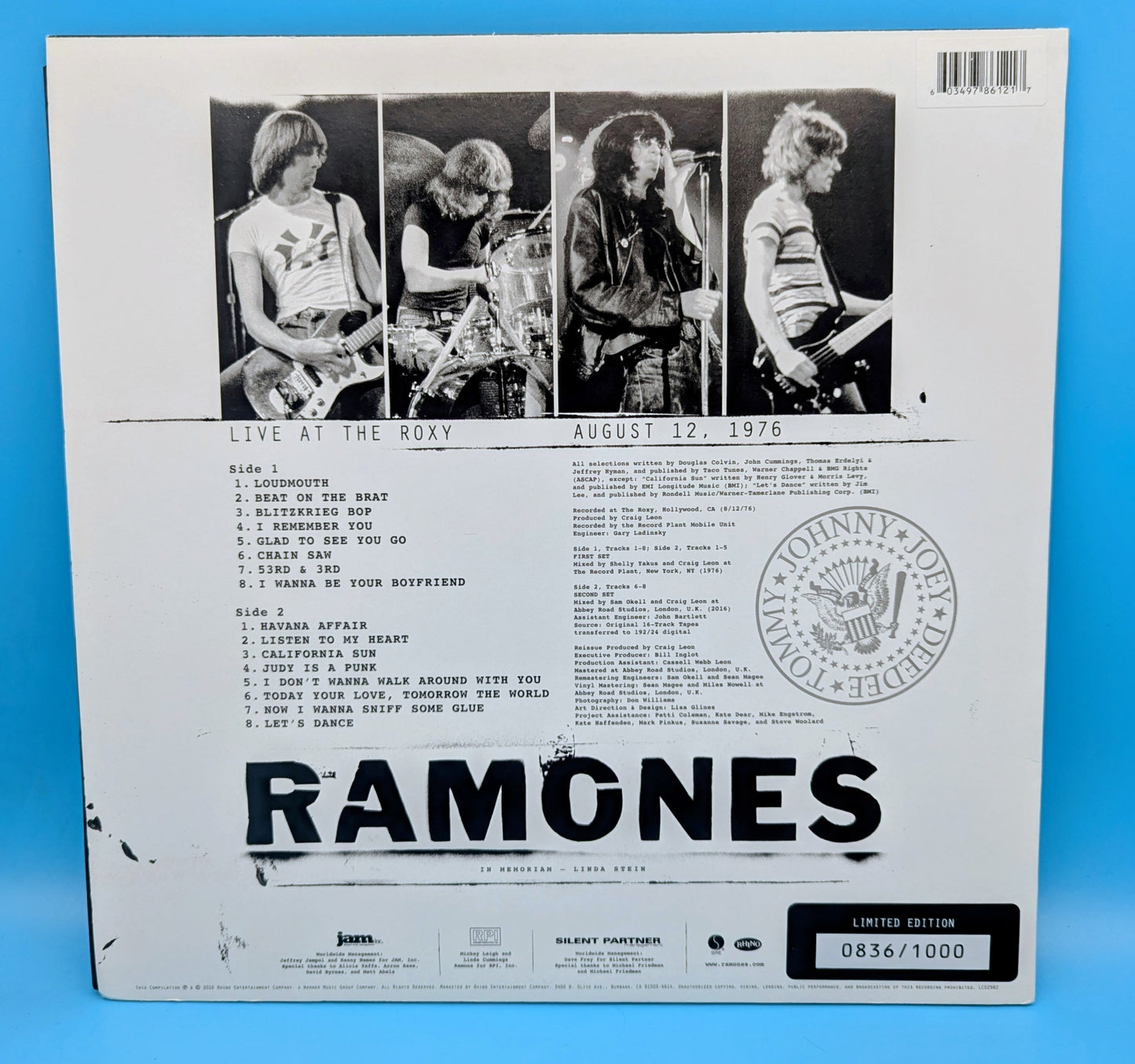 Ramones – Live At The Roxy August 12, 1976 (Ltd. Ed Numbered/180 Gram)(used)