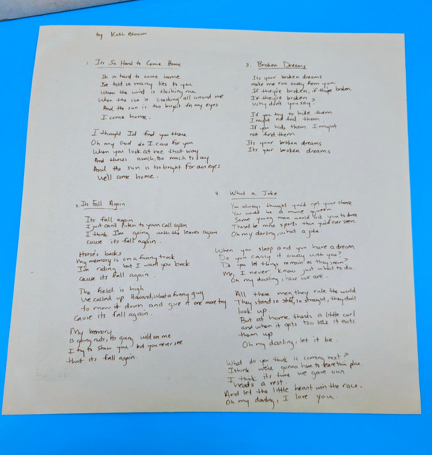 Mazzacane, Loren/Kath Bloom – Round His Shoulders Gonna Be A Rainbow (used)